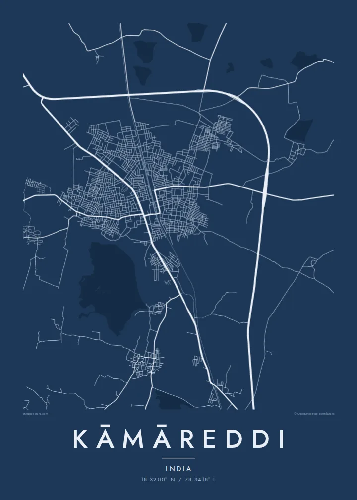 Kāmāreddi map poster — Blueprint