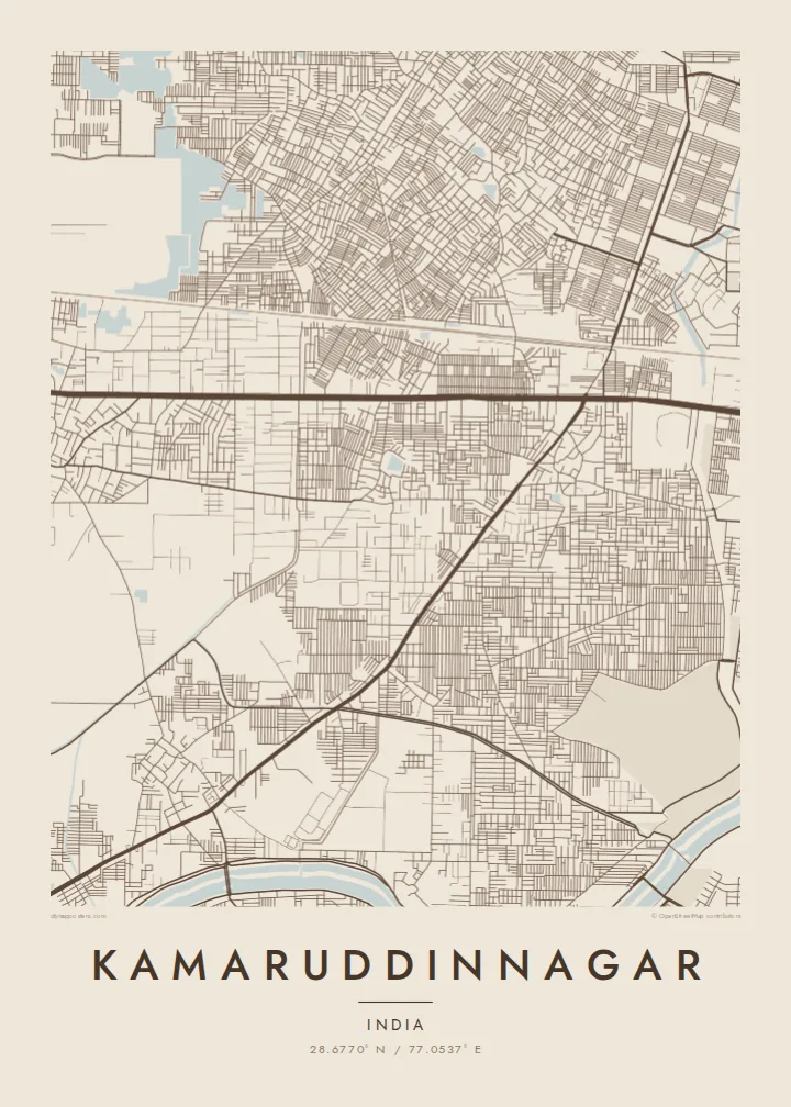 Kamaruddinnagar map poster — Sand