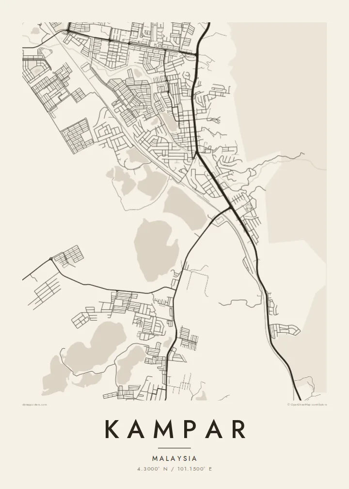 Kampar map poster — Paper style