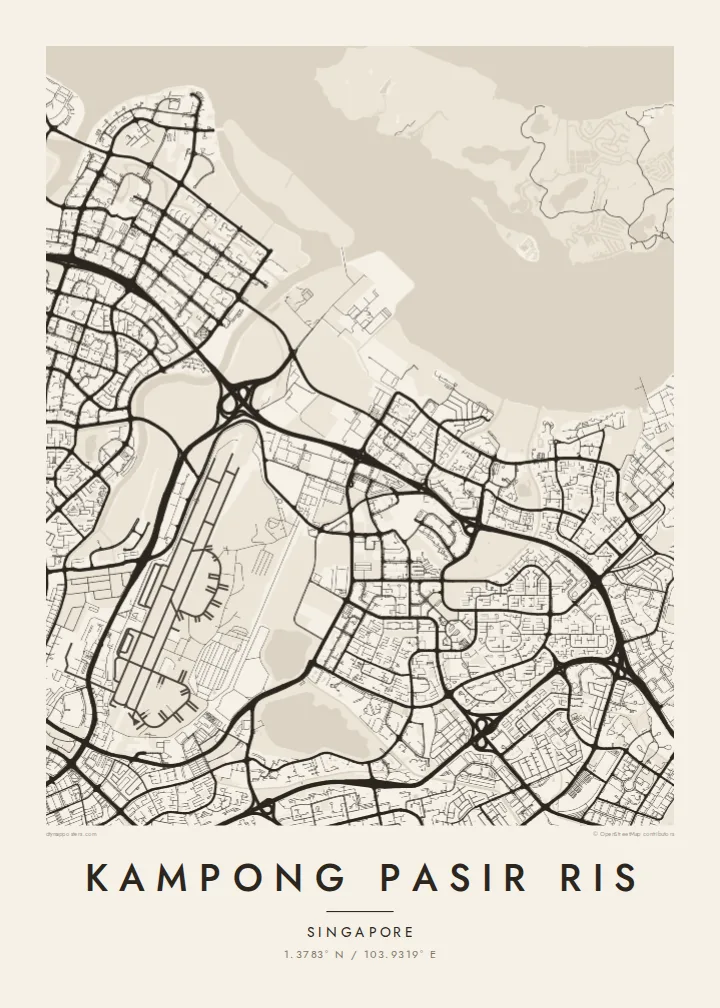 Kampong Pasir Ris map poster — Paper