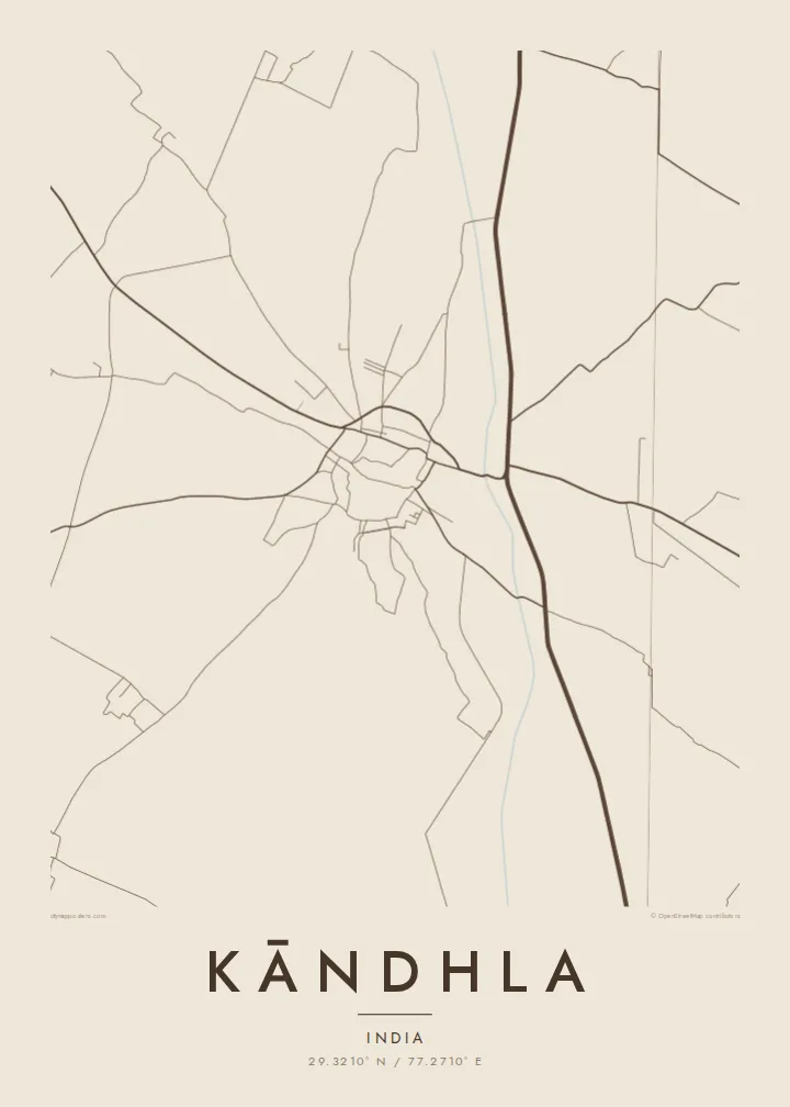 Kāndhla map poster — Sand style