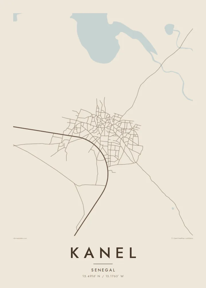 Kanel map poster — Sand