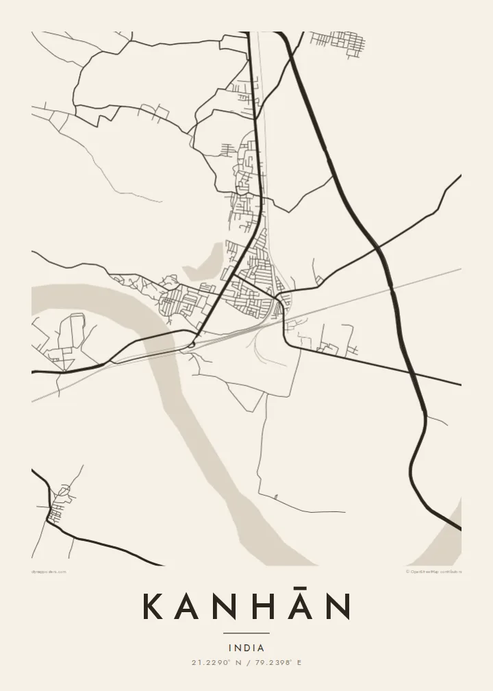 Kanhān map poster — Paper