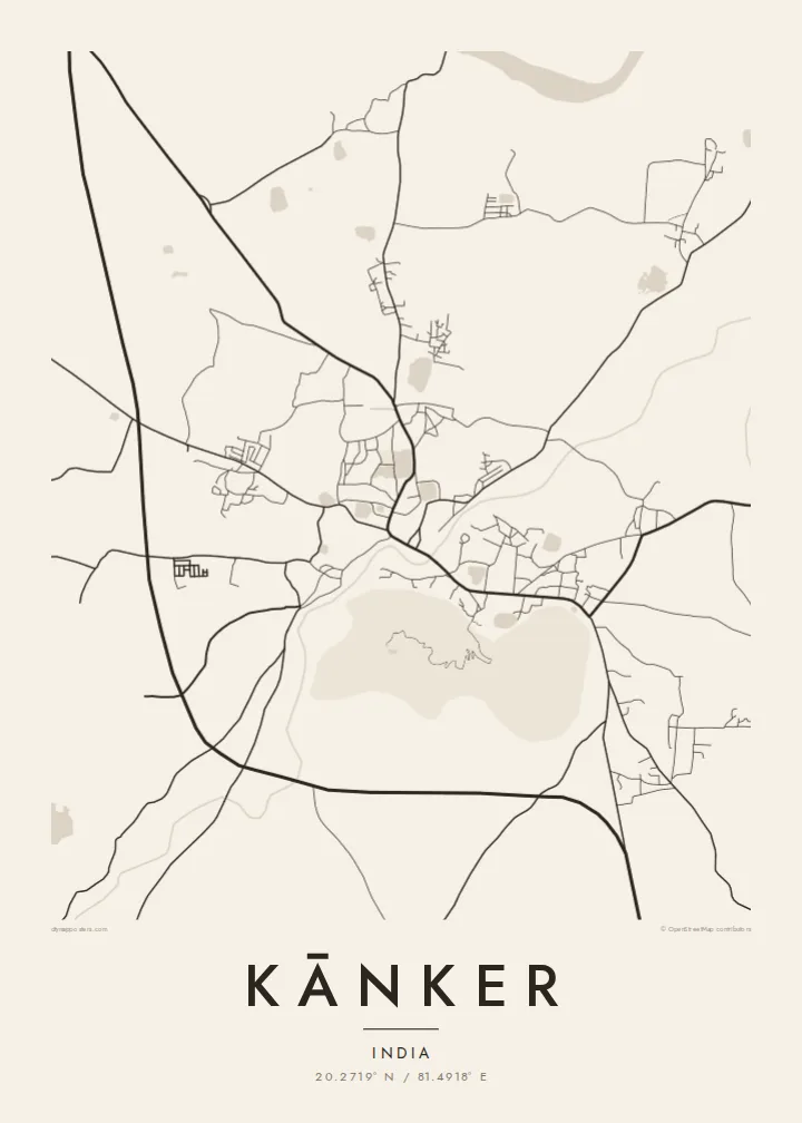 Kānker map poster — Paper