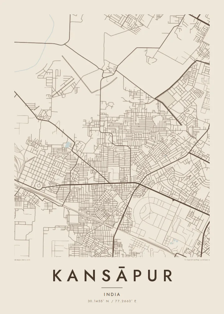 Kansāpur map poster — Sand