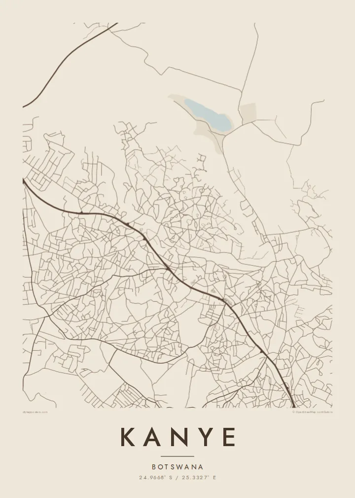 Kanye map poster — Sand