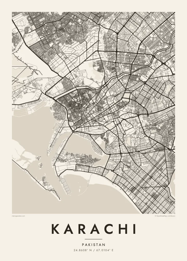 Karachi map poster — Paper