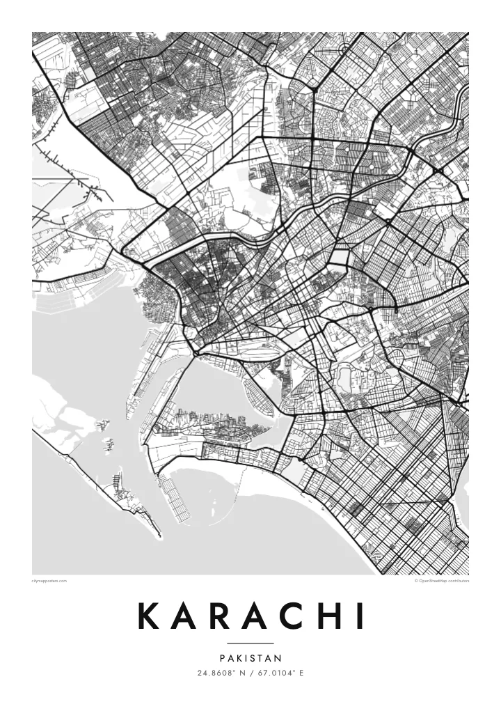 Плакатъ-карта Karachi