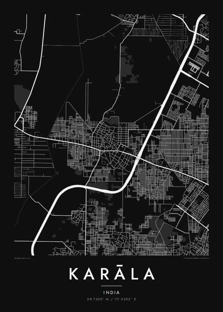 Karāla map poster — Noir
