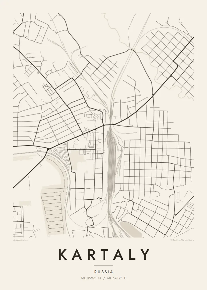 Kartaly map poster — Paper style