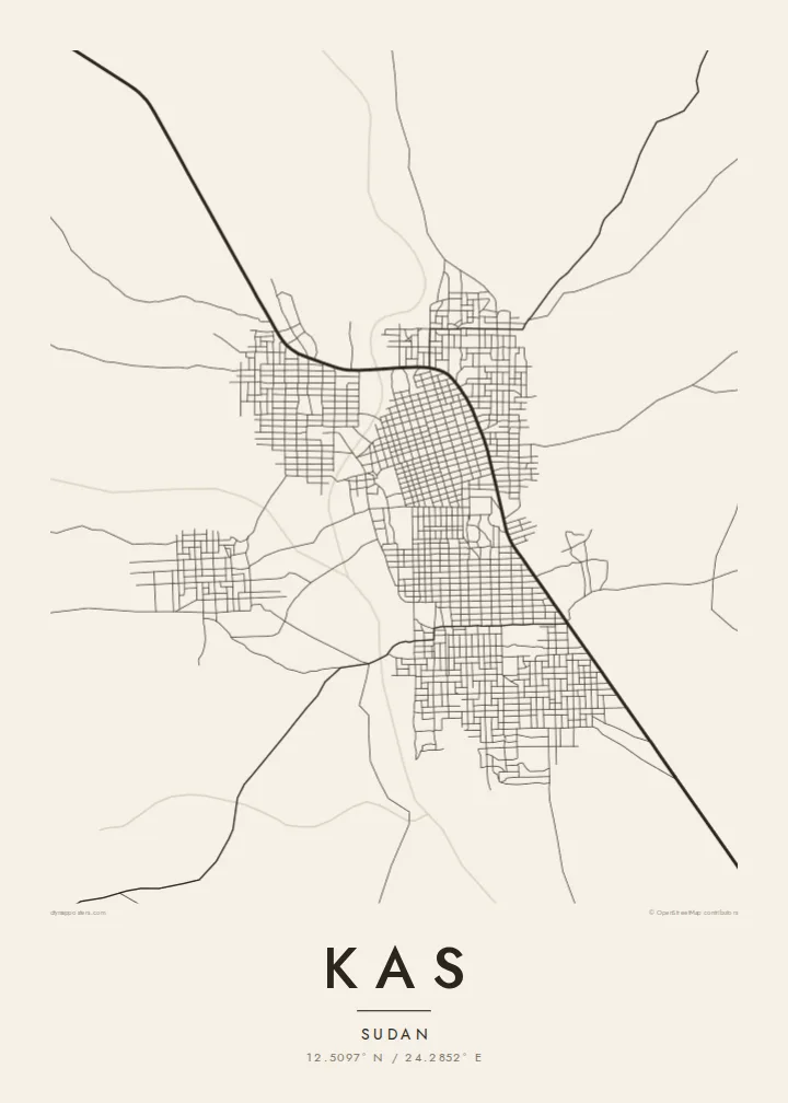 Kas map poster — Paper style