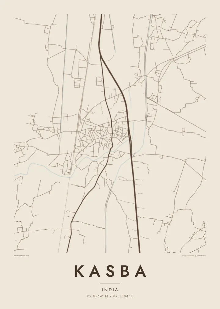 Kasba map poster — Sand