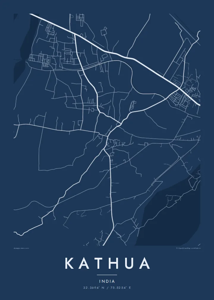 Kathua map poster — Blueprint