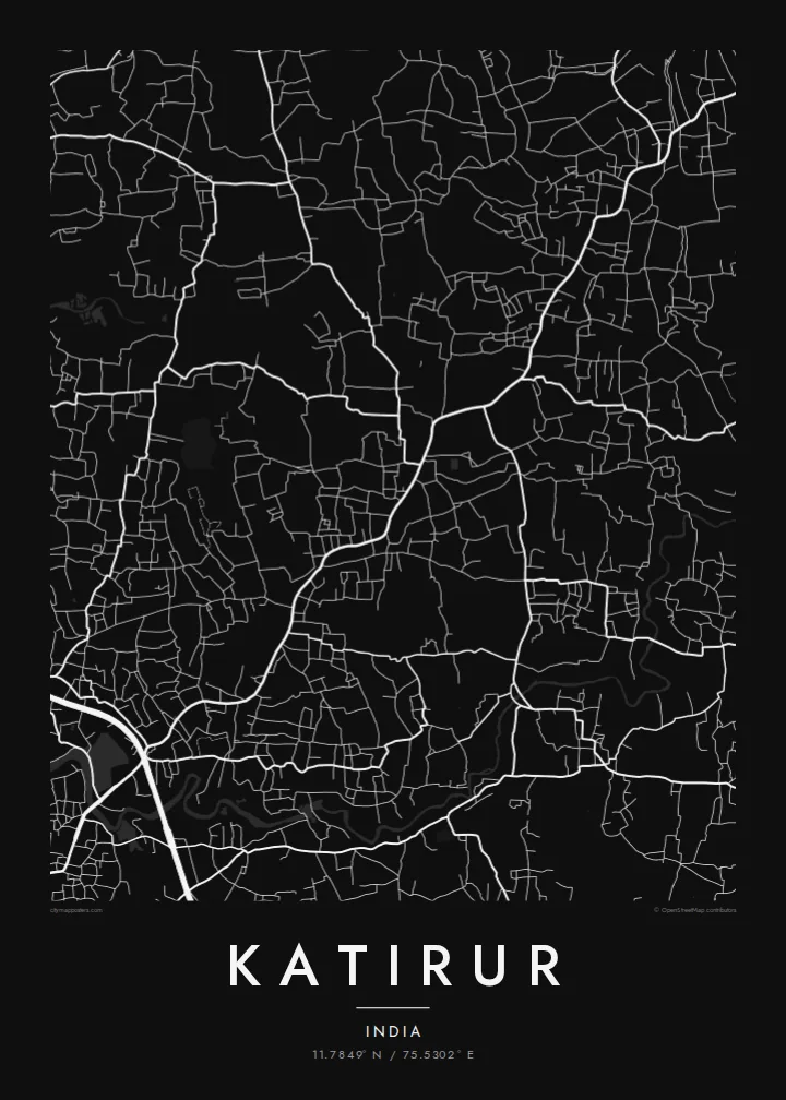 Katirur map poster — Noir