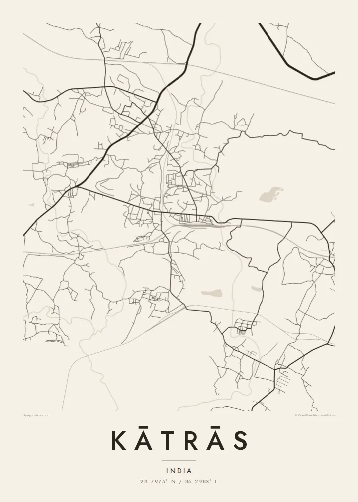 Kātrās map poster — Paper style