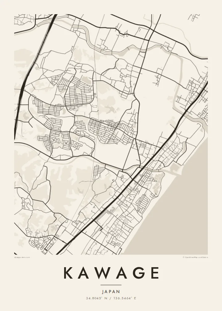 Kawage map poster — Paper style