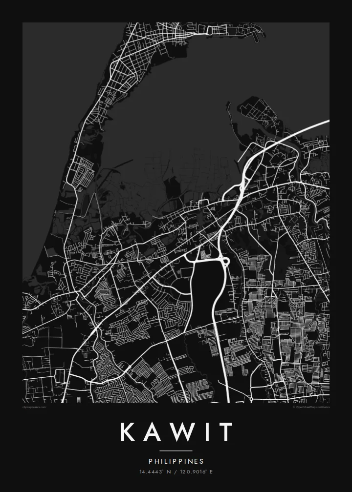 Kawit map poster — Noir style