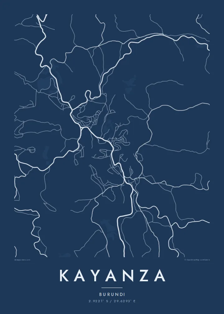 Kayanza map poster — Blueprint