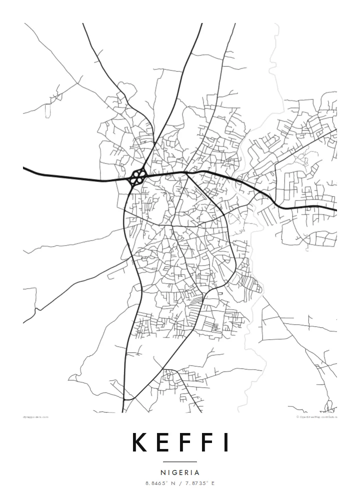 Keffi map poster — Classic