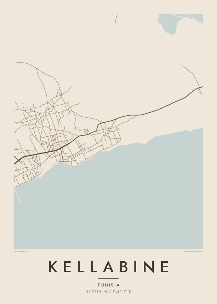 Kellabine map poster — Sand