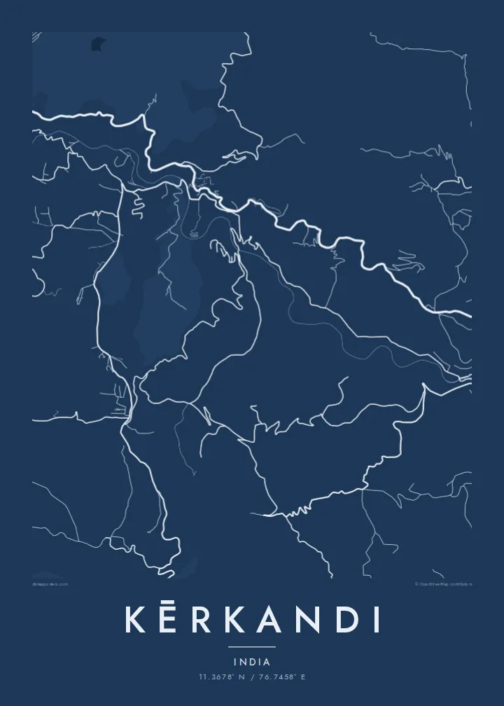 Kērkandi map poster — Blueprint style