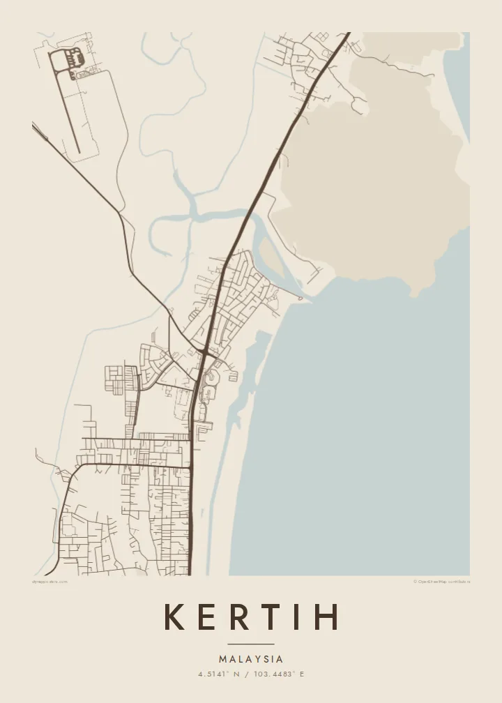 Kertih map poster — Sand