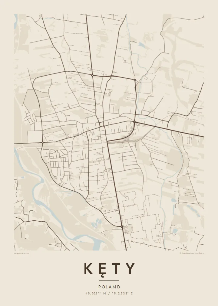 Kęty map poster — Sand