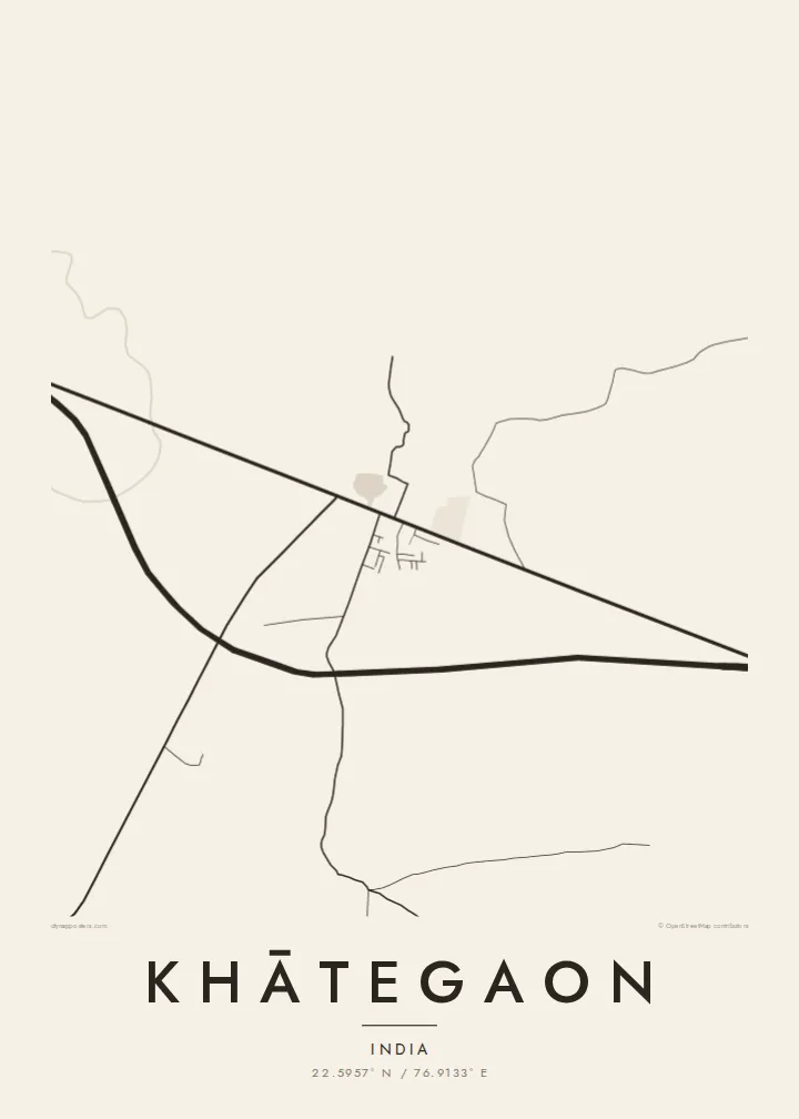 Khātegaon map poster — Paper