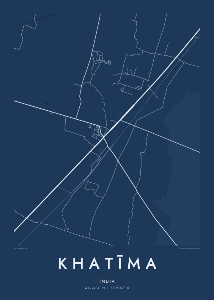 Khatīma map poster — Blueprint style