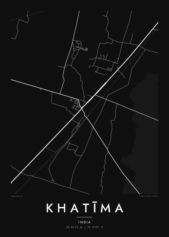 Khatīma map poster — Noir style