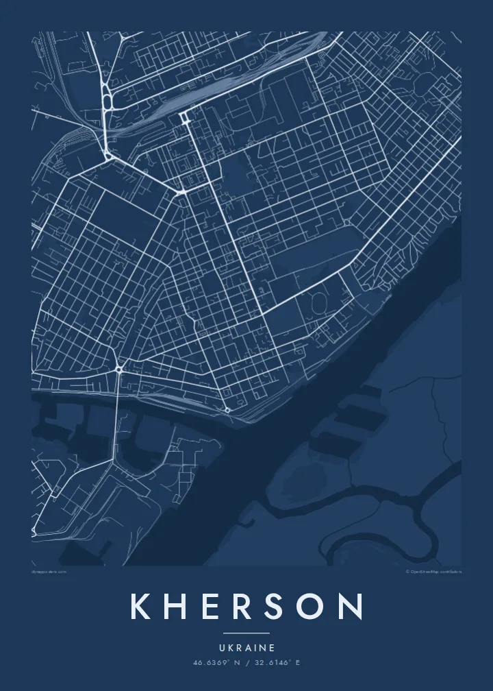 Kherson map poster — Blueprint