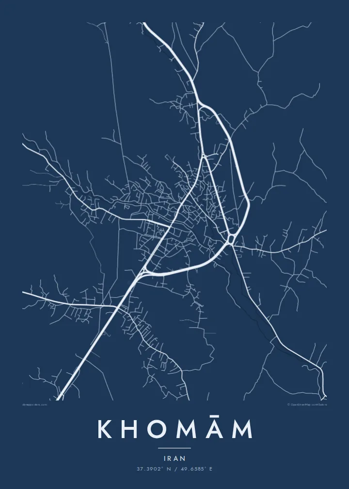 Khomām map poster — Blueprint