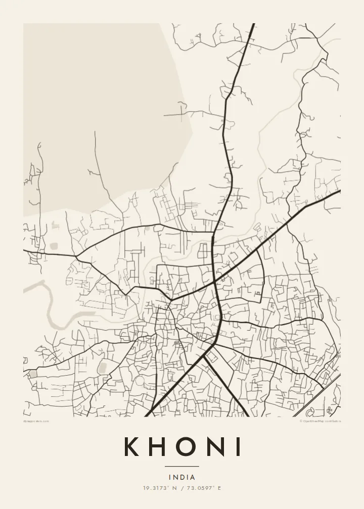Khoni map poster — Paper style