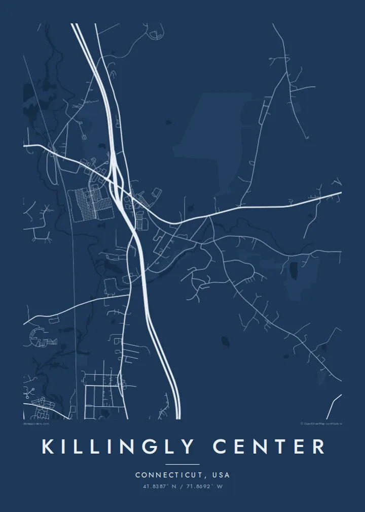 Killingly Center map poster — Blueprint