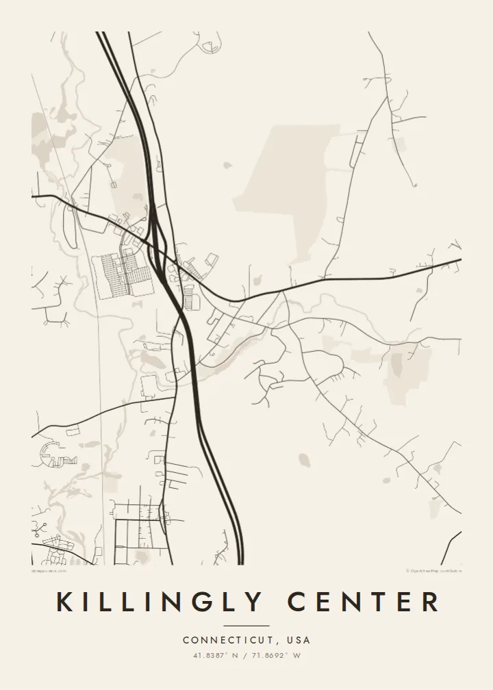 Killingly Center map poster — Paper