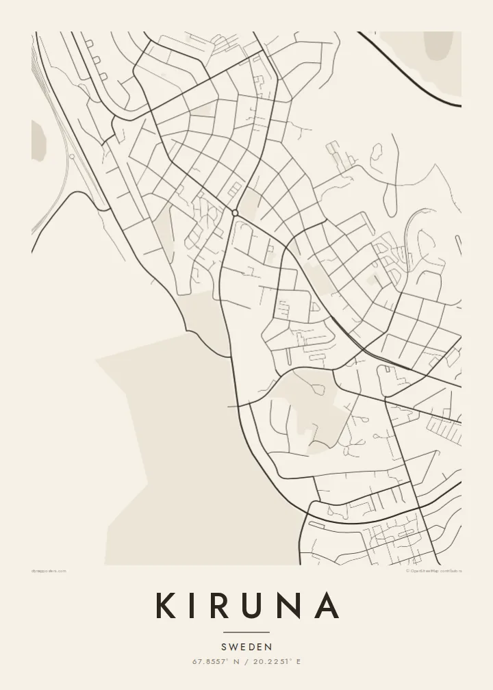 Kiruna map poster — Paper