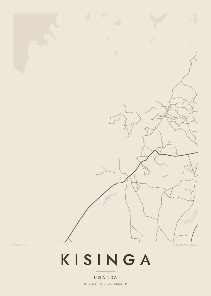 Kisinga map poster — Sand
