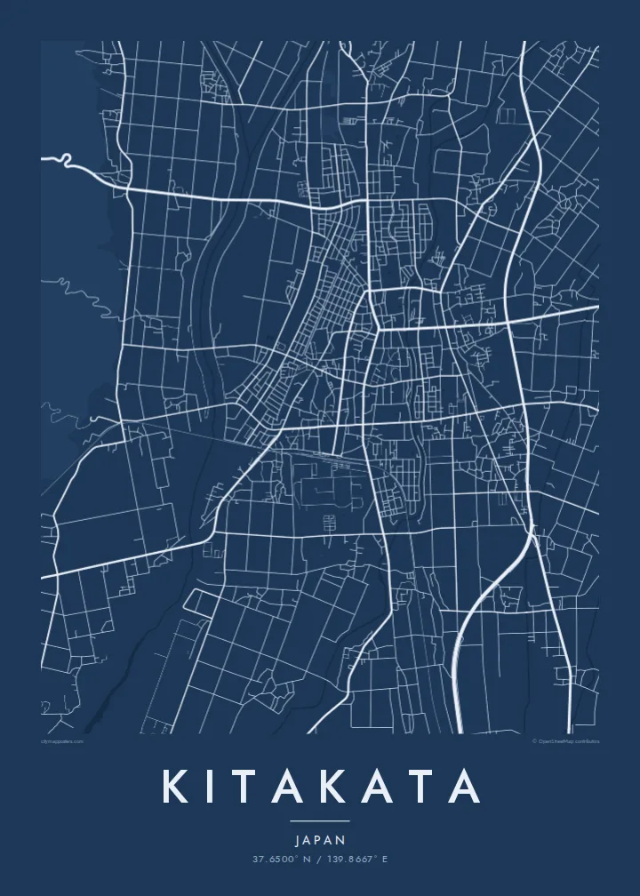 Kitakata map poster — Blueprint