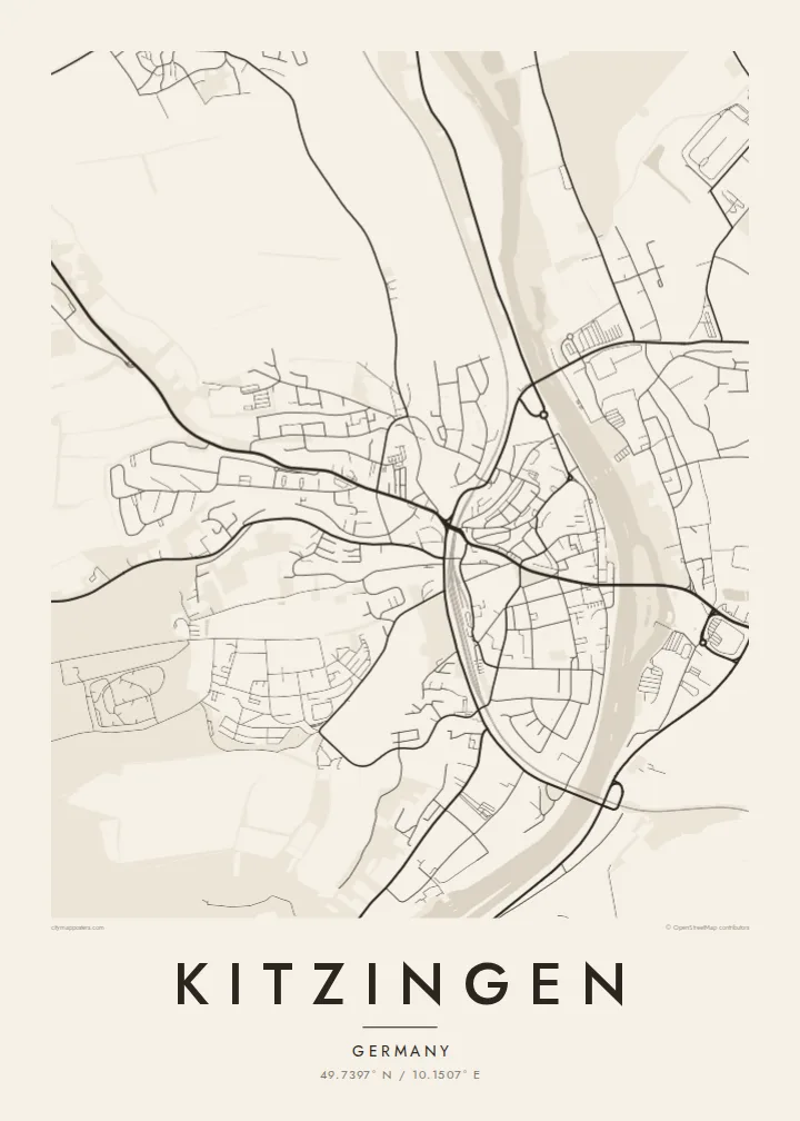 Kitzingen map poster — Paper