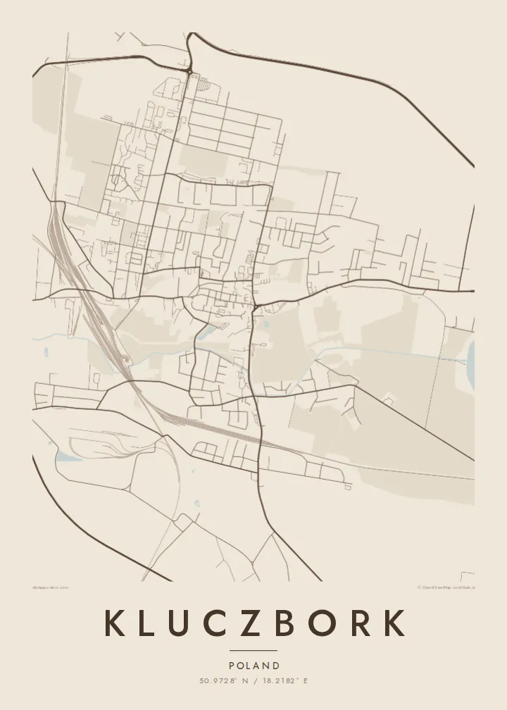 Kluczbork map poster — Sand