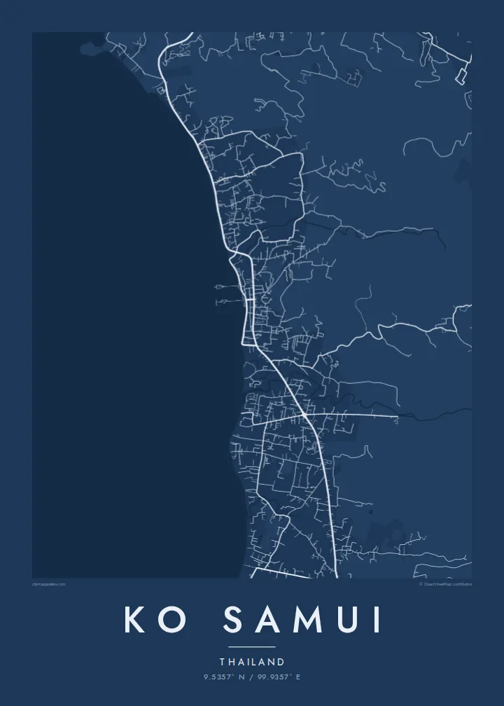 Ko Samui map poster — Blueprint