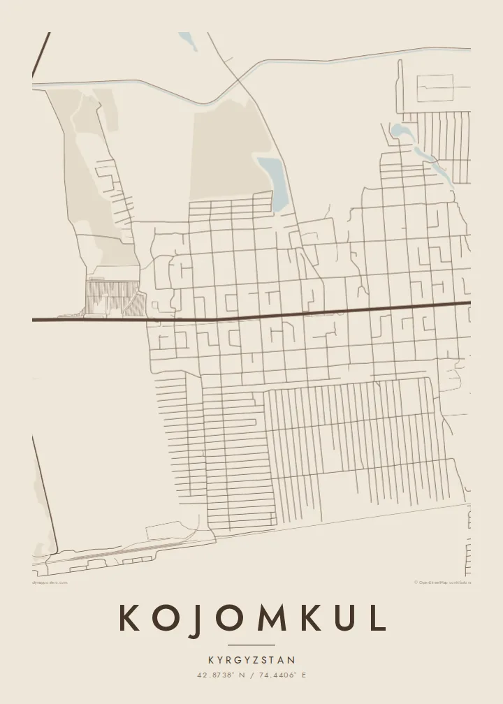 Kojomkul map poster — Sand
