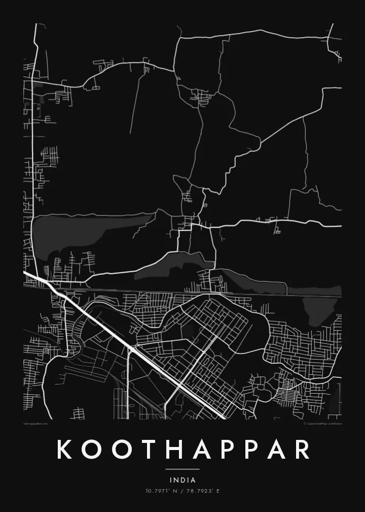 Koothappar map poster — Noir