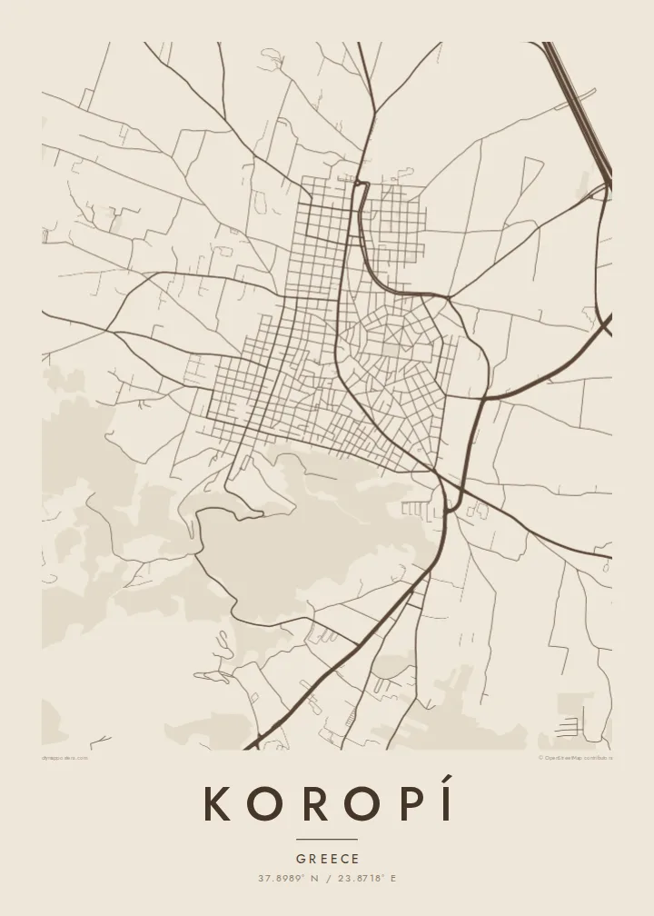 Koropí map poster — Sand