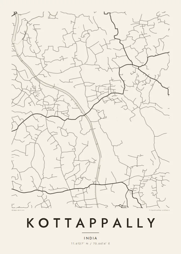 Kottappally map poster — Paper style
