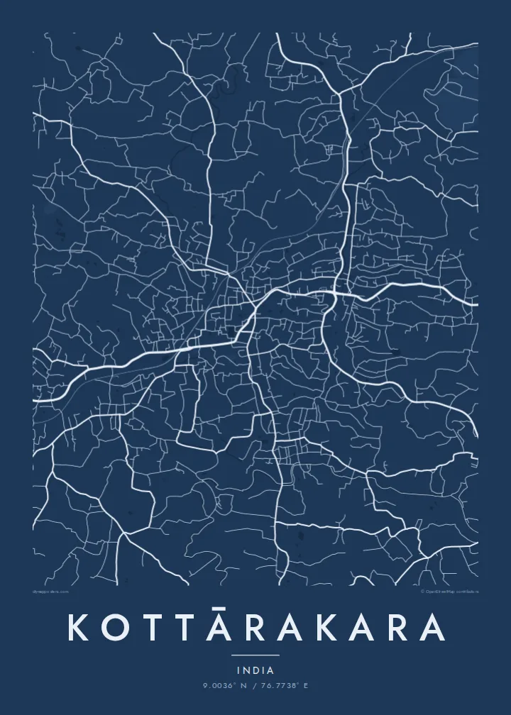 Kottārakara map poster — Blueprint