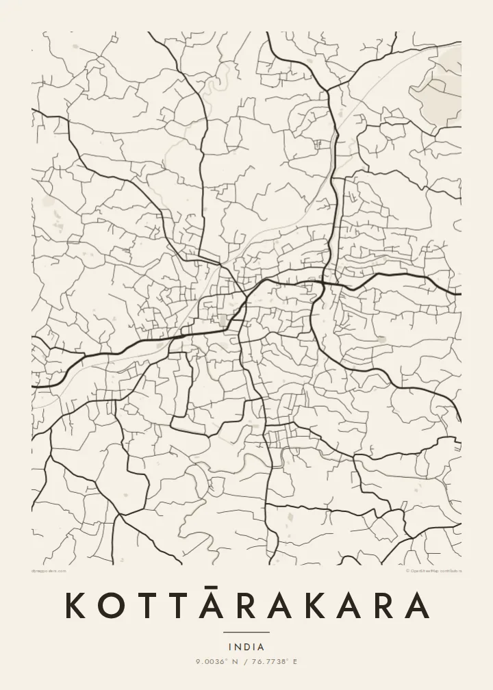 Kottārakara map poster — Paper