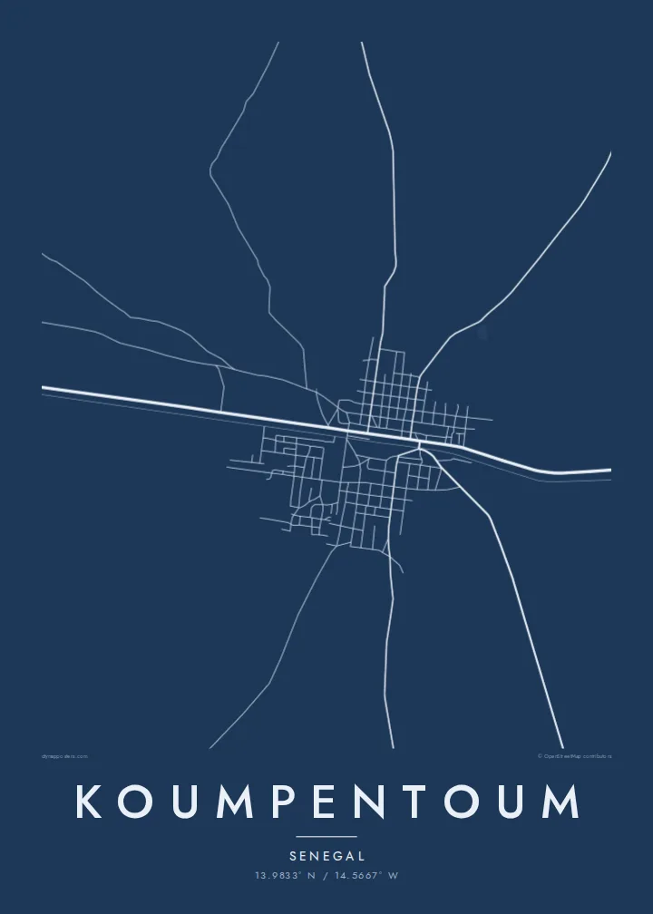 Koumpentoum map poster — Blueprint