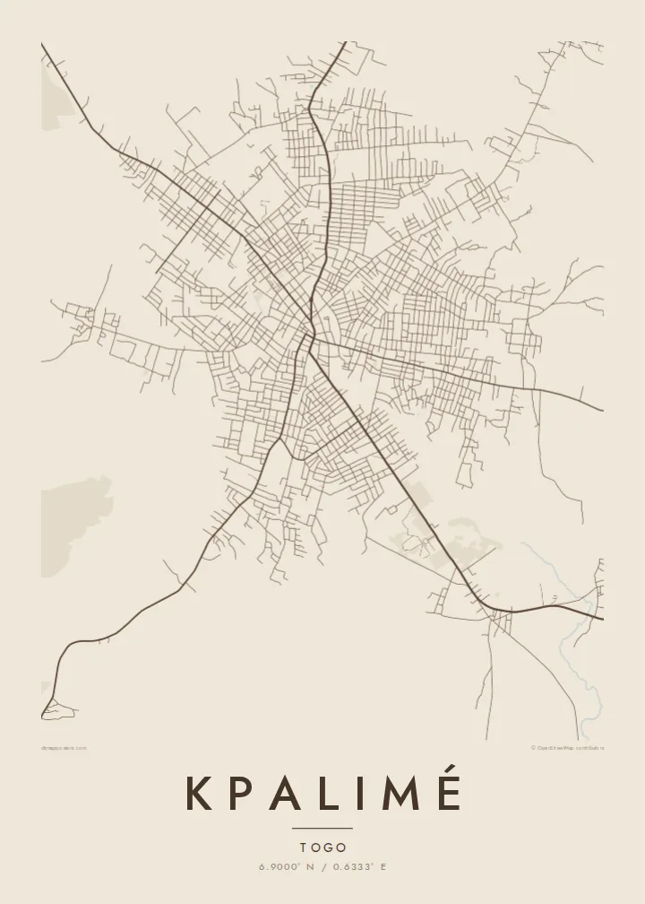 Kpalimé map poster — Sand