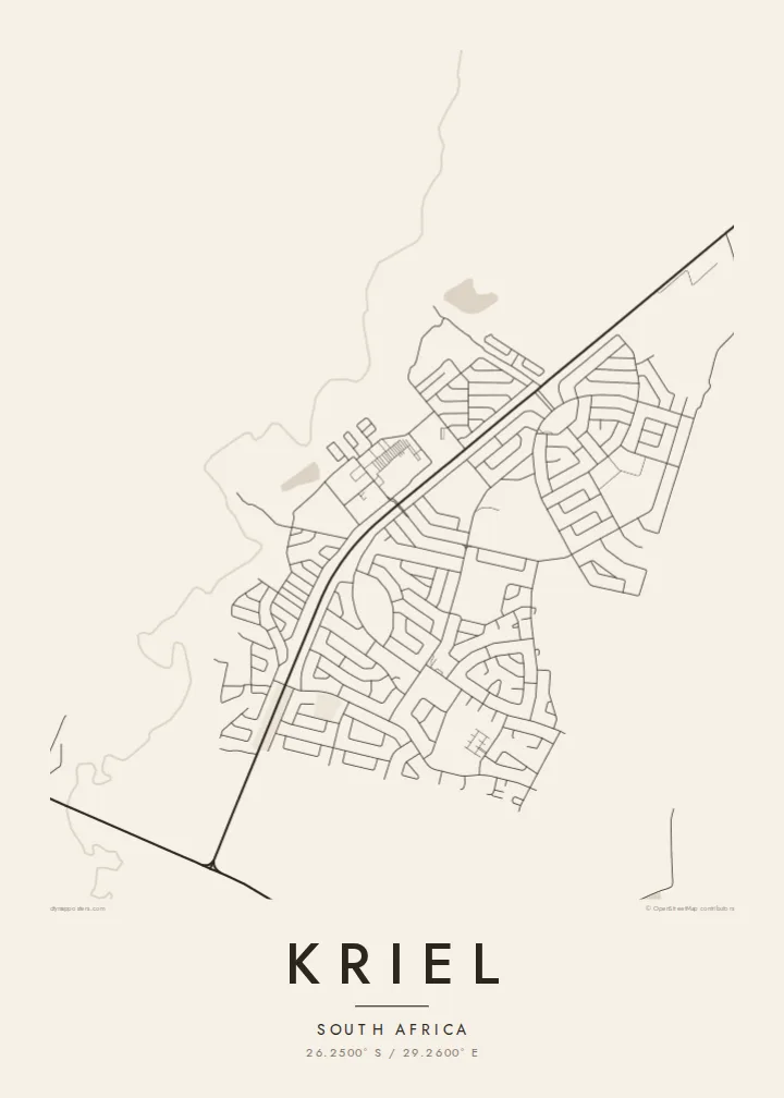 Kriel map poster — Paper style
